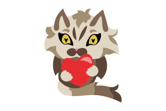 Kawaii Cat Holding Heart Sticker Review