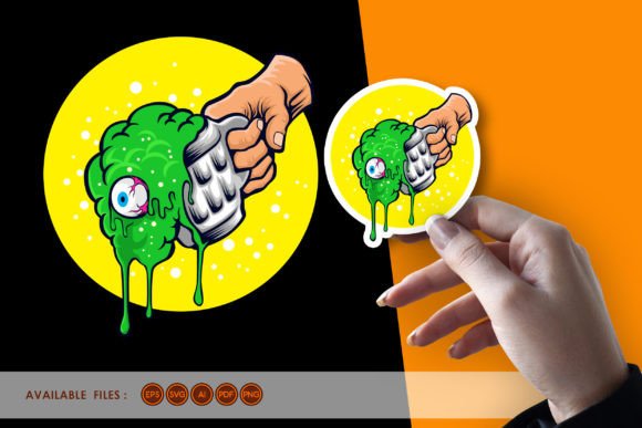 Zombie Drink Illustration Review for Embroidery Projects